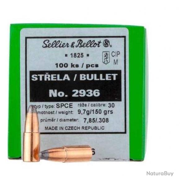 Ogives Sellier & bellot calibre 30 SPCE 150grs x100