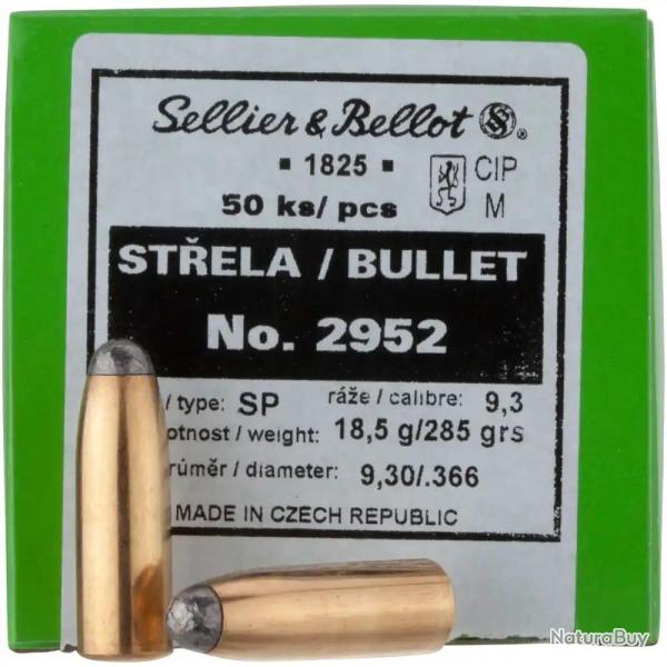 Ogives Sellier & Bellot calibre 9.3 SP 285grs x50