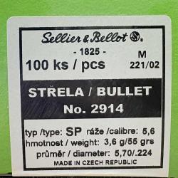 Ogives Sellier & bellot 5.6mm SP 55grs x100
