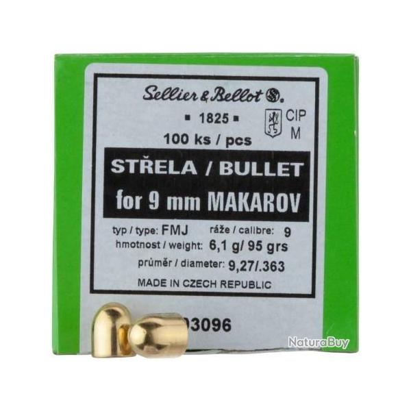 Ogives Sellier & bellot 9mm Makarov 95grs x100
