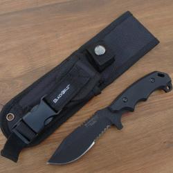 Couteau Tactique BlackField Patrol - Acier 440C (5mm) - Manche G10 - &Eacute;tui Nylon Multi-Port