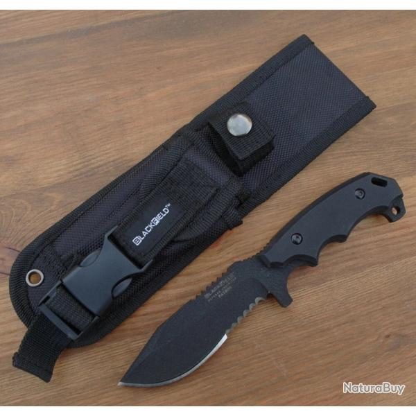 Couteau Tactique BlackField Patrol - Acier 440C (5mm) - Manche G10 - �tui Nylon Multi-Port