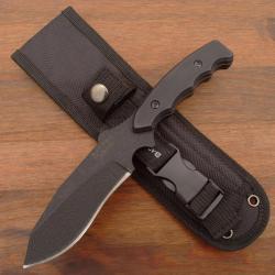 Couteau Tactique Heavy Duty - Acier 440 Full Tang - Manche G10 - &Eacute;tui Nylon