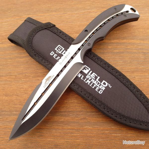 Couteau Tactique BlackField Dolphin - Acier 440  - Manche G10 - �tui Nylon