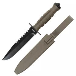 Couteau tactique MFH - Lame en acier 3Cr13 - &Eacute;tui rigide