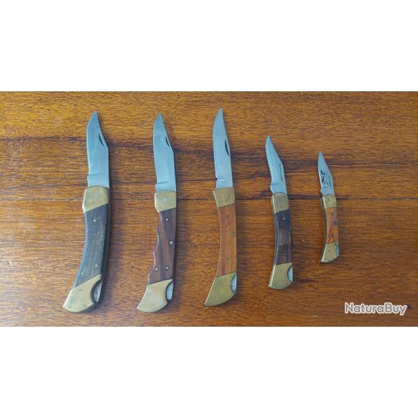 Lot de 5 couteaux pliants. 1 � sans prix de r�serve.