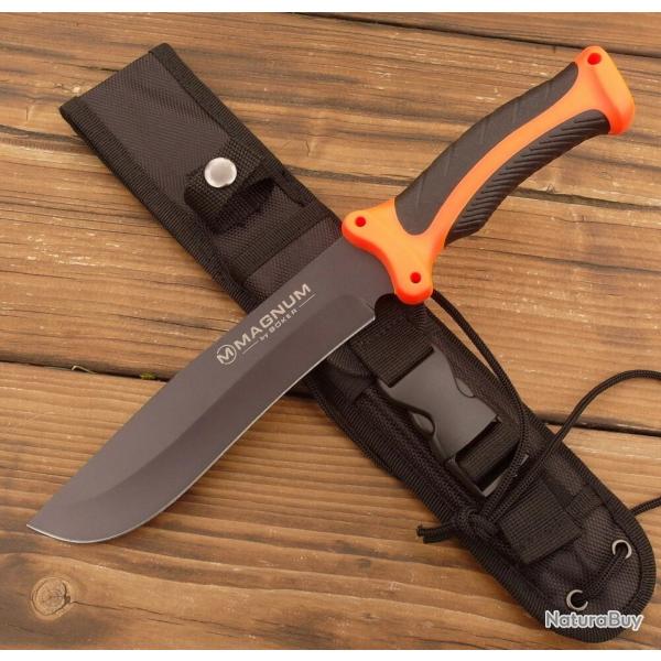 Mini machette B�ker Magnum - Lame 16,7cm Acier 440A - Manche Orange Grip - �tui Nylon