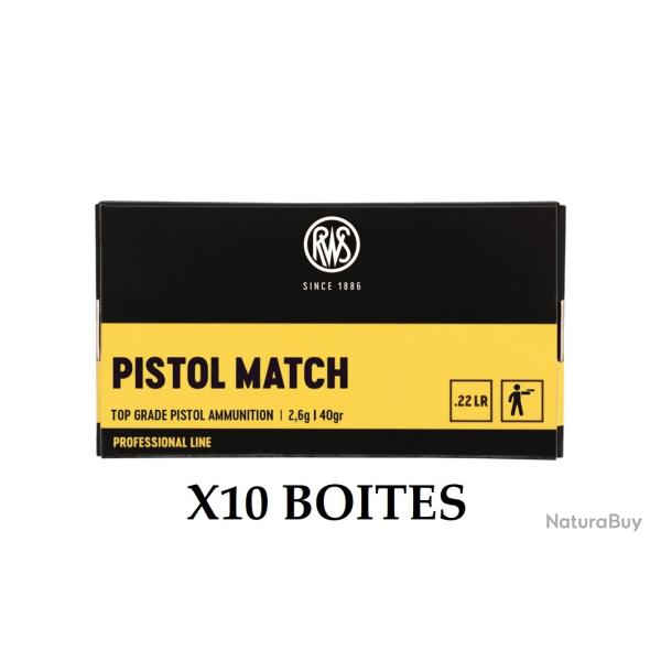 500 Balles RWS 22LR Pistol Match 40gr