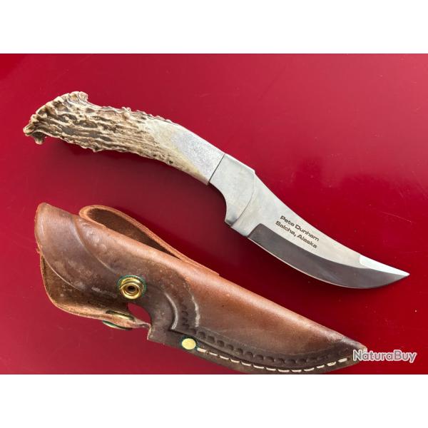 Couteau de chasse 22 cm fabriqu� par Pete Dunham � Salcha, Alaska.