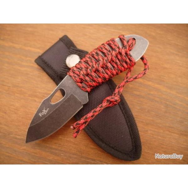 Couteau de Survie Compact MFH - Lame Stonewashed 420 - Manche Paracorde - �tui Nylon - Neuf