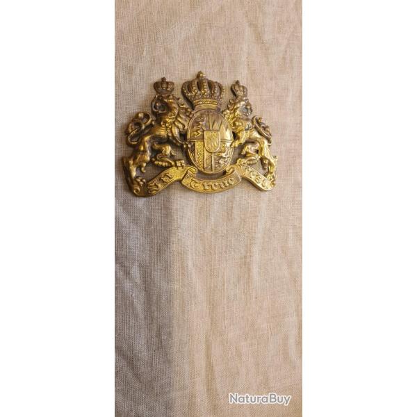 Plaque de casque a pointe,  Bavaroise laiton L  WW1