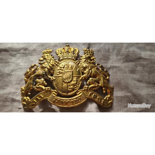Plaque de casque a pointe,  Bavaroise laiton  WW1 (XX)