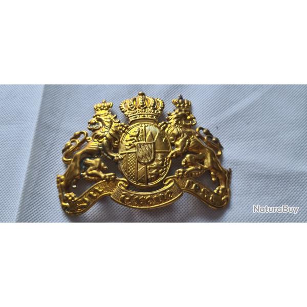 Plaque de casque a pointe,  Bavaroise laiton  WW1 (  XX )