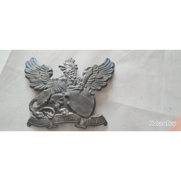 Plaque de casque a pointe,  Badoise Fer   WW1  ( FA)