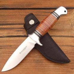 Couteau de chasse B&ouml;ker Magnum - Lame de 11 cm en acier 440A - Manche en bois et aluminium