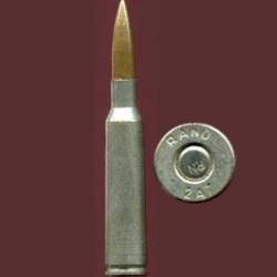 6.5 x 55 KRAG Mle 1894 (Mauser) - marquage : RANO 2A7 - &eacute;tui laiton &eacute;tam&eacute; - balle cuivre pointue