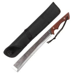 Machette de Bushcraft MFH - Lame 4mm Acier 3Cr13MoV - Finition Stonewashed - Manche Bois - &Eacute;tui Nylo