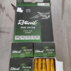 Lot de 100 cartouches Rottweil Game &Eacute;dition Pigeon cal.20 PB6