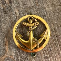 INSIGNE de b&eacute;ret, Coloniale, Troupes de Marine, dor&eacute; G.1773 DRAGO ROMAINVILLE