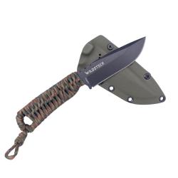 COUTEAU SKELET WILDSTEER PARACORDE WOODLAND LAME NOIRE