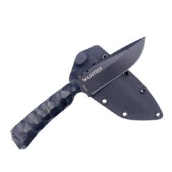 COUTEAU SKELET WILDSTEER MANCHE MICARTA NOIR TOXIFI&Eacute; LAME NOIRE