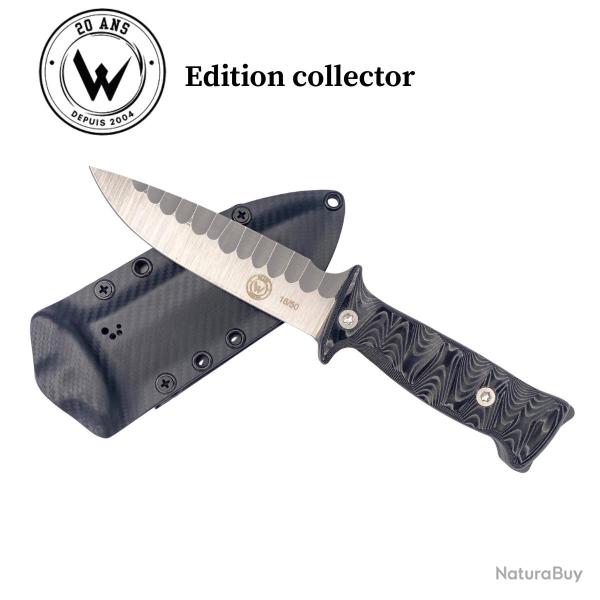 COUTEAU DE SURVIE TARASCO EDITION COLLECTOR WILDSTEER MANCHE MICARTA NOIR TOXIFI� N�18/50