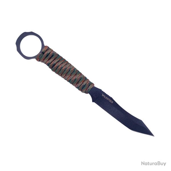 COUTEAU TACTIQUE SCORPION WILDSTEER PARACORDE WOODLAND CAMO