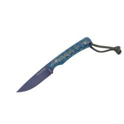 COUTEAU OUTDOOR TROLL WILDSTEER MANCHE PAKAWOOD VERT TOXIFI&Eacute; LAME EPOXY NOIRE