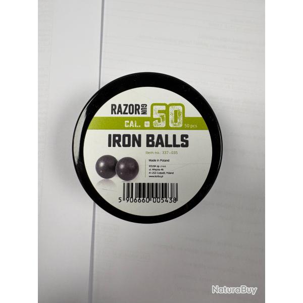 50 Balles caoutchouc m�tal Razor Gun - calibre .50