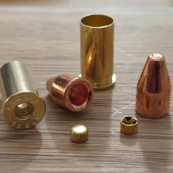 B13 Lot rechargement 38 SW (x25) avec ogive CUIVRE + douille + amorce