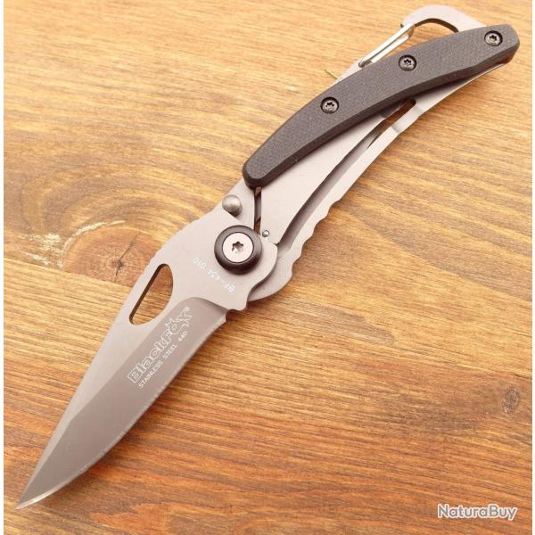 Couteau de Poche BlackFox - Lame Acier 440 Noire - Manche G10