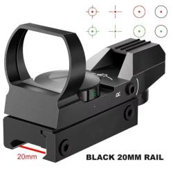 Point rouge rouge et vert 1� sans r&eacute;serve 4 r&eacute;ticule pour fusil de chasse, rail de 20 mm,ou 11 mm