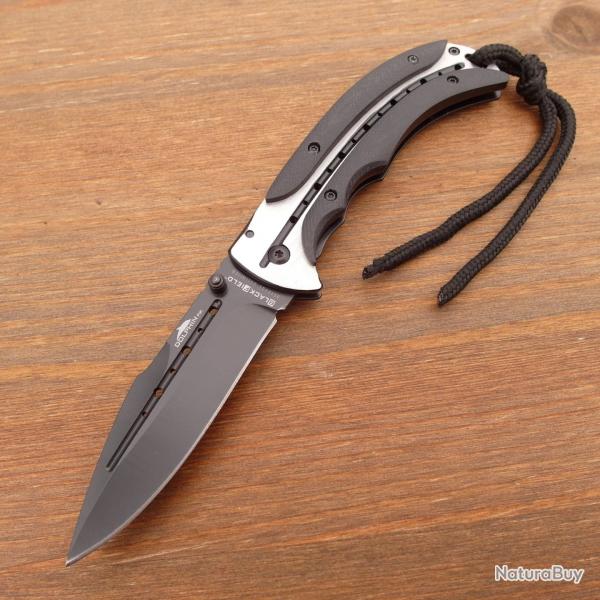 Couteau Pliant BlackField Dolphin - Lame Noire Acier 440 - Manche G10 Ergonomique