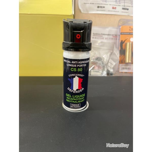 Lacrymogene Bombe a�rosol Gel CS 80 50ML Concorde Defender