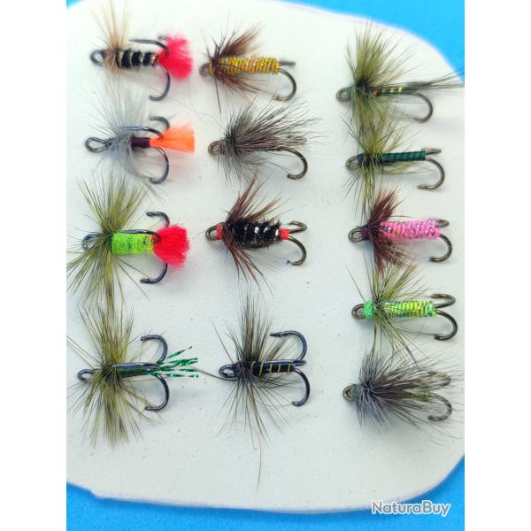Lot de 13 Hame�ons � Plumes (Teasers) pour Spinning #12-14 (Avec Ardillon)