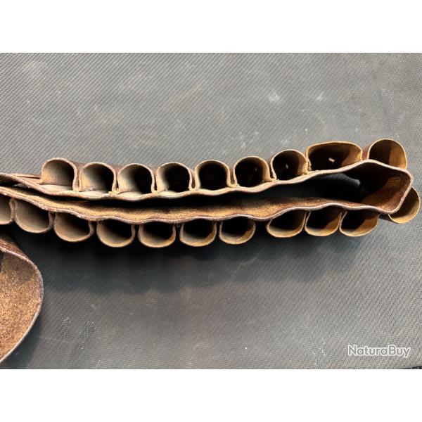 cartouchi�res en cuir pour catrouches de chasse cal 12 aux encheres destockage chasse