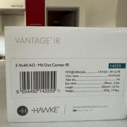 Lunette de tir HAWKE VANTAGE IR  3-9x40 AO Mil DOT Center IR Ref: 14225