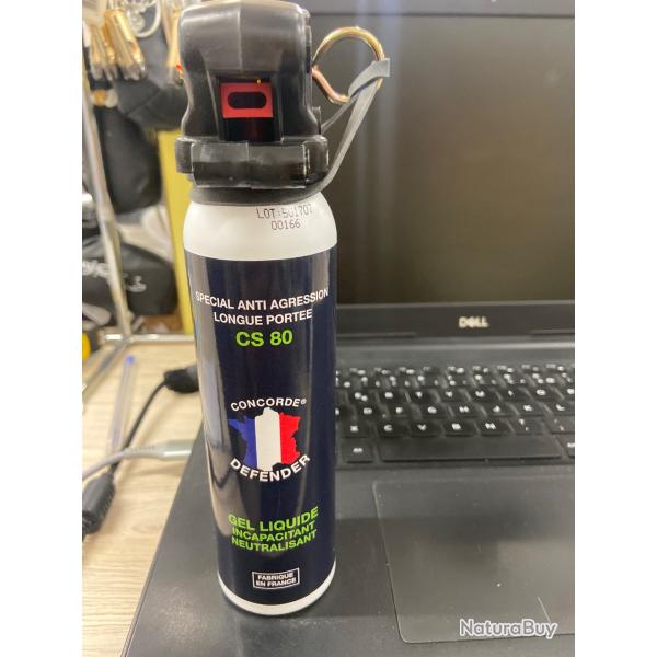 A�ROSOL GEL LACRYMOG�NE CS 80 100 ML AVEC POIGN�E - NOUVELLE G�N�RATION