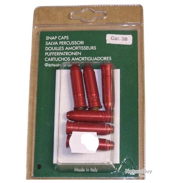 Douilles Amortisseur alu anodise Calibre 38/357 mag x6