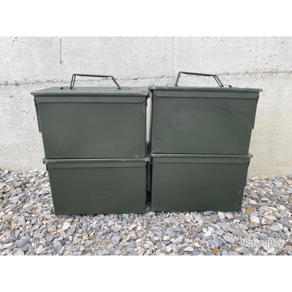 4 caisses munition m�tal ��boites vides, sans munitions��