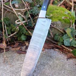 Couteau De Cuisine de Chef Lame Acier Damas 256 Couches Manche R&eacute;sine/Acier Fabrication Artisanale01