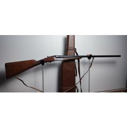 Fusil juxtapos&eacute; ray&eacute; / lisse Manufrance Robust 222 s cal. 16 + &eacute;tui cuir