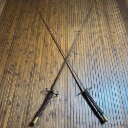 JOLIE PAIRE DE FLEURET NUM&Eacute;RO 5 SIGN&Eacute;E SOUZY AINE A PARIS XlX &Eacute;ME SI&Egrave;CLE FRANCE