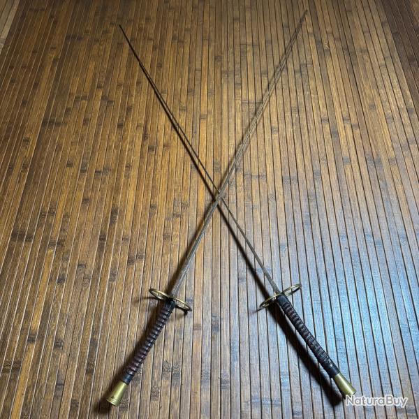 JOLIE PAIRE DE FLEURET NUM�RO 5 SIGN�E SOUZY AINE A PARIS XlX �ME SI�CLE FRANCE