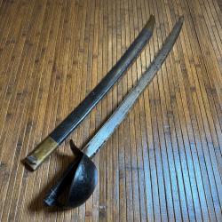 BEAU SABRE FRAN&Ccedil;AIS D'ABORDAGE DE MARINE 1833 FOURREAU A L'ANCRE DE MARINE