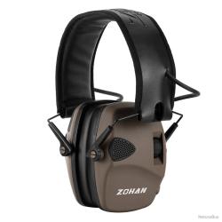 CASQUE ANTIBRUIT &Eacute;LECTRONIQUE ZOHAN - MARRON - LIVRAISON GRATUITE