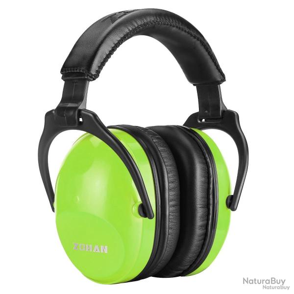 CASQUE ANTIBRUIT POUR ENFANT ZOHAN - NRR 22dB - VERT - LIVRAISON GRATUITE