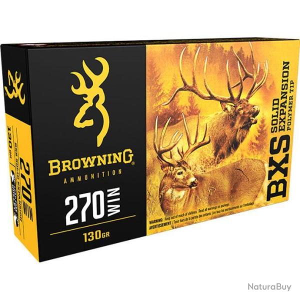 Munitions Browning BXS Cal.270win 130gr 8.42g par 20