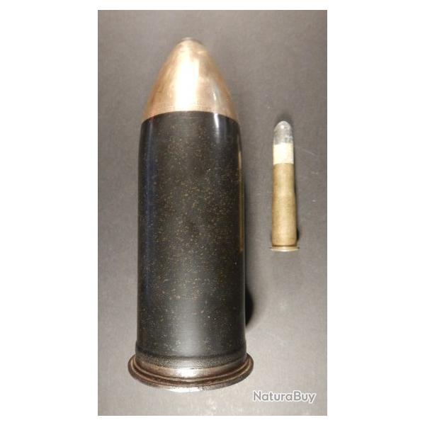 Rare - Obus r�ducteur d'instruction pour Canon r�volver � Hotchkiss � canons de marine de 57 mm