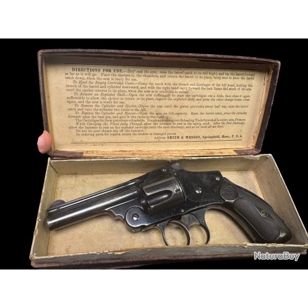 magnifique revolver hammerless sw 38 4 eme mdl en boite carton d origine